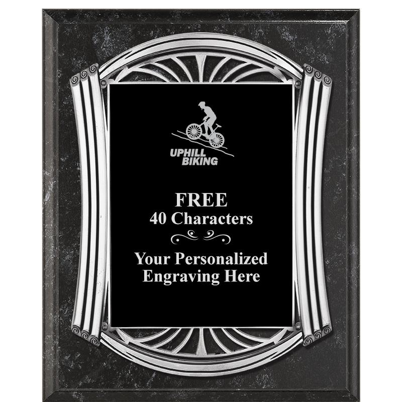 10.5X13 ROMAN BK MRBL W SLV PQ