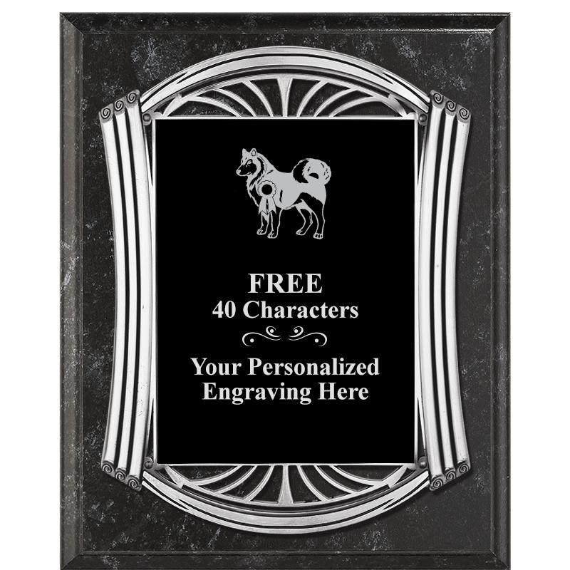 10.5X13 ROMAN BK MRBL W SLV PQ