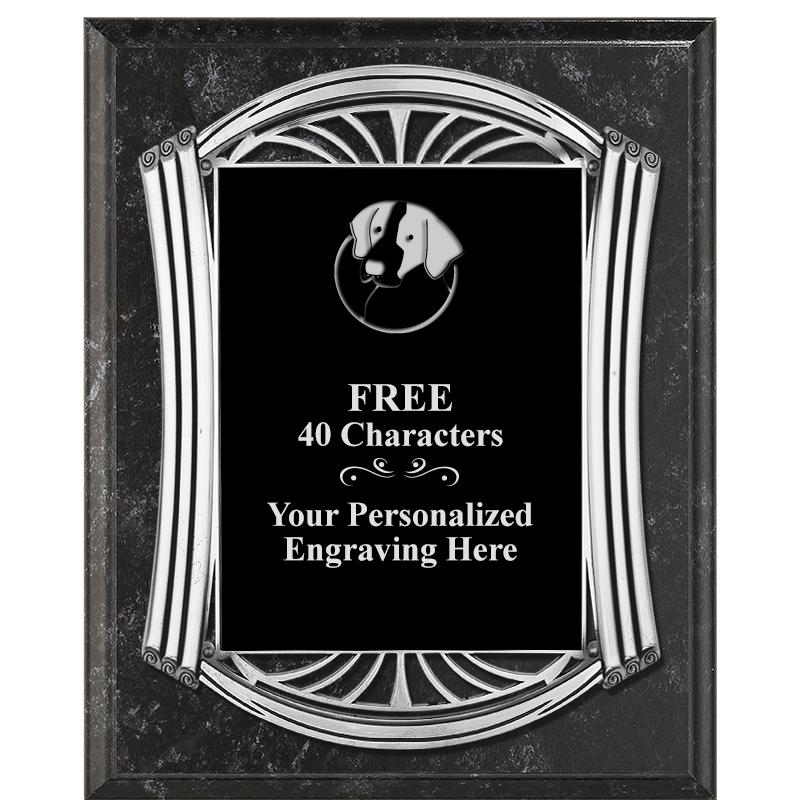 10.5X13 ROMAN BK MRBL W SLV PQ