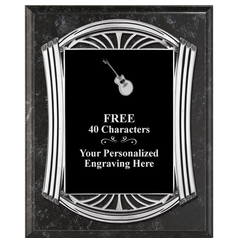 10.5X13 ROMAN BK MRBL W SLV PQ