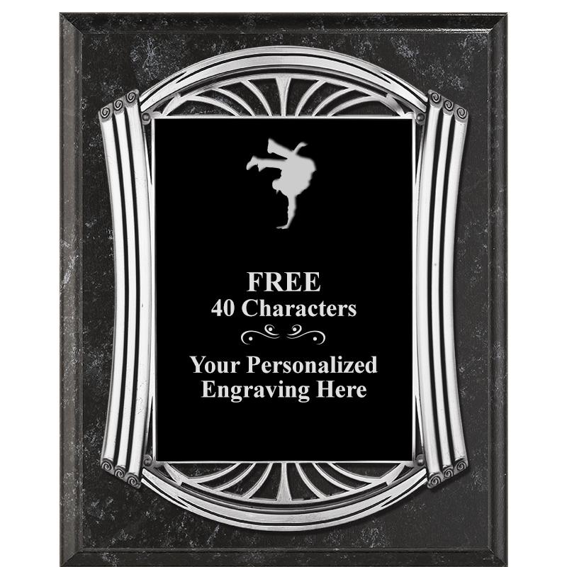 10.5X13 ROMAN BK MRBL W SLV PQ