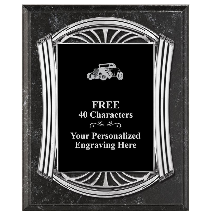 10.5X13 ROMAN BK MRBL W SLV PQ