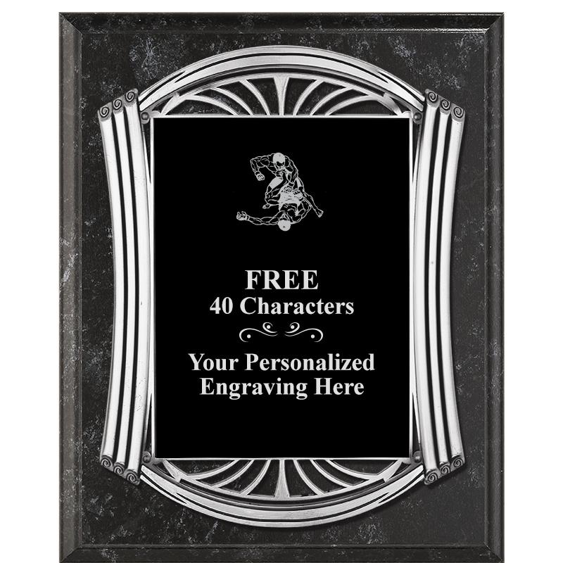 10.5X13 ROMAN BK MRBL W SLV PQ