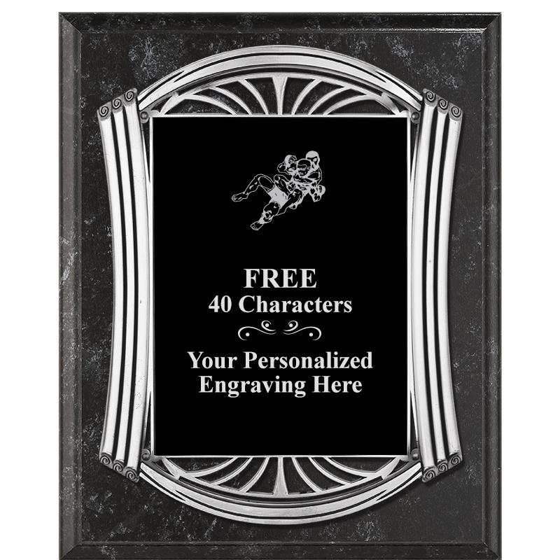 10.5X13 ROMAN BK MRBL W SLV PQ