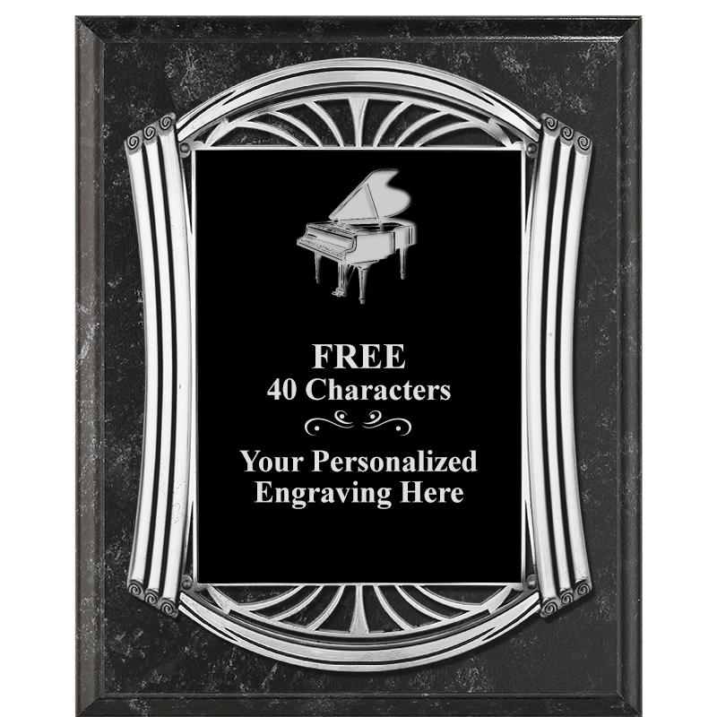 10.5X13 ROMAN BK MRBL W SLV PQ