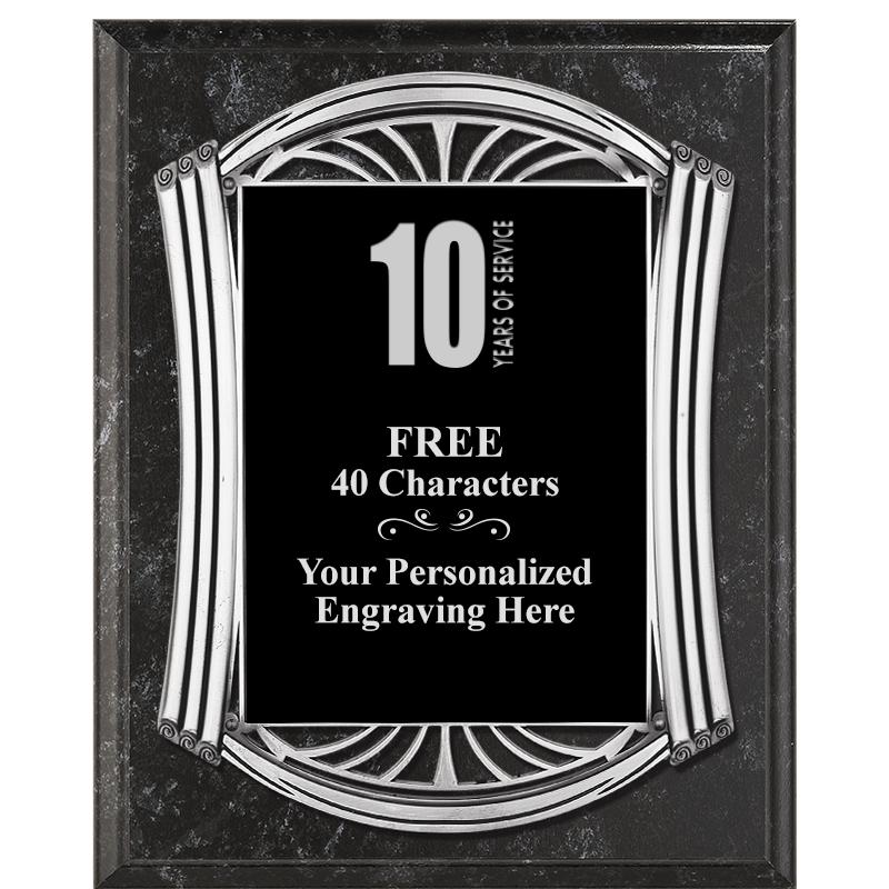 10.5X13 ROMAN BK MRBL W SLV PQ