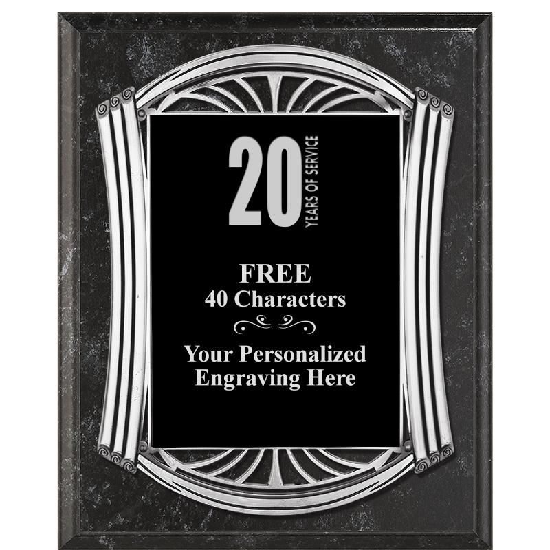 10.5X13 ROMAN BK MRBL W SLV PQ