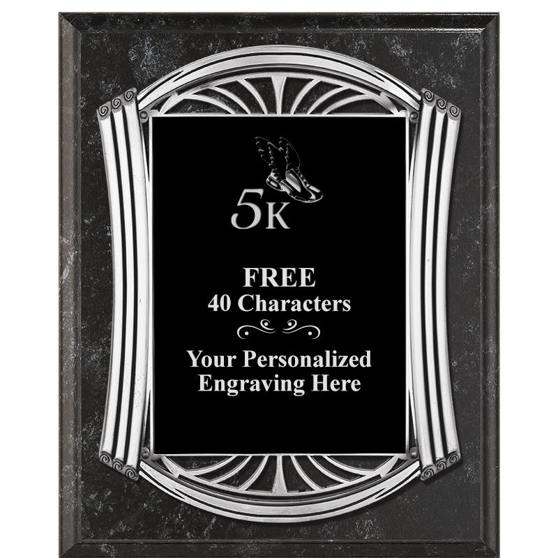 10.5X13 ROMAN BK MRBL W SLV PQ