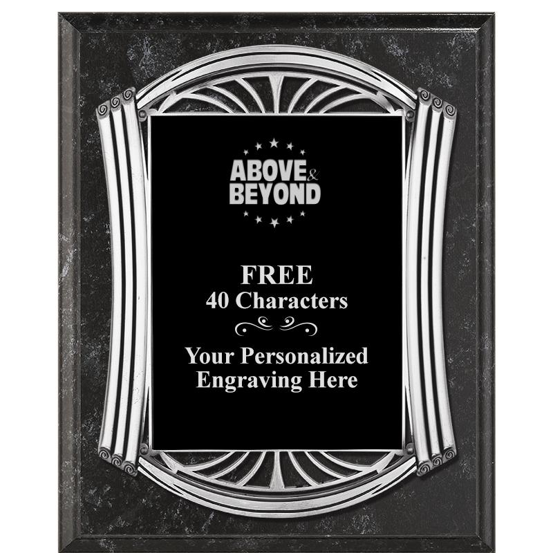 10.5X13 ROMAN BK MRBL W SLV PQ