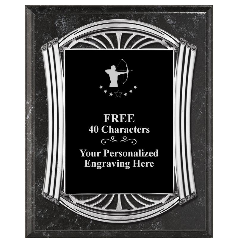 10.5X13 ROMAN BK MRBL W SLV PQ