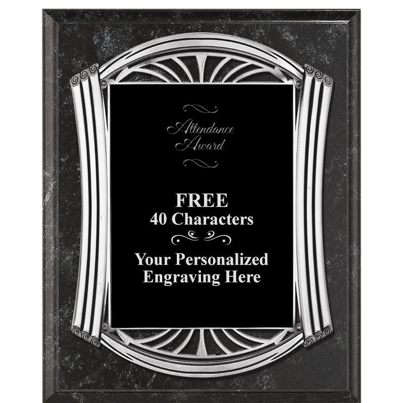 10.5X13 ROMAN BK MRBL W SLV PQ