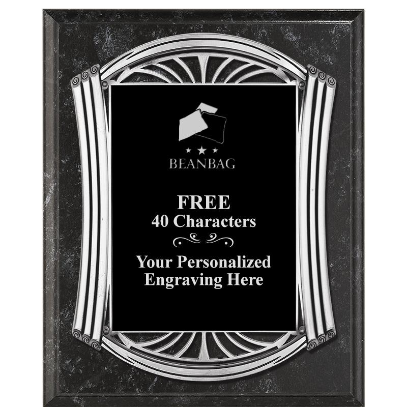 10.5X13 ROMAN BK MRBL W SLV PQ