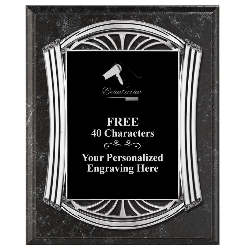 10.5X13 ROMAN BK MRBL W SLV PQ