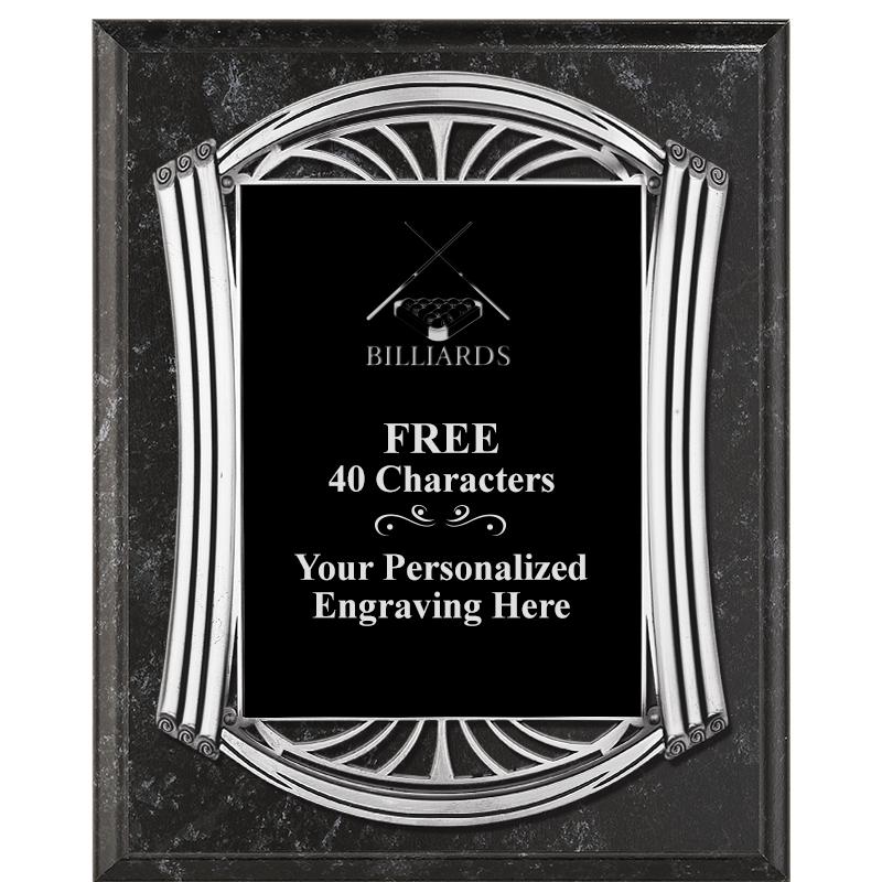 10.5X13 ROMAN BK MRBL W SLV PQ