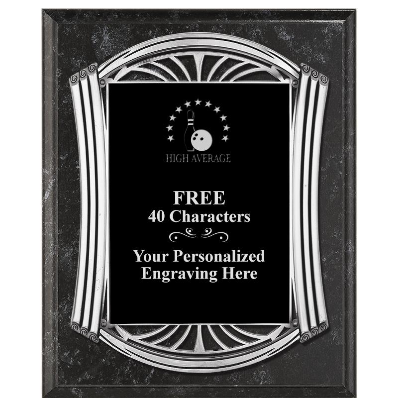 10.5X13 ROMAN BK MRBL W SLV PQ