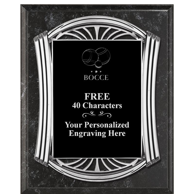 10.5X13 ROMAN BK MRBL W SLV PQ