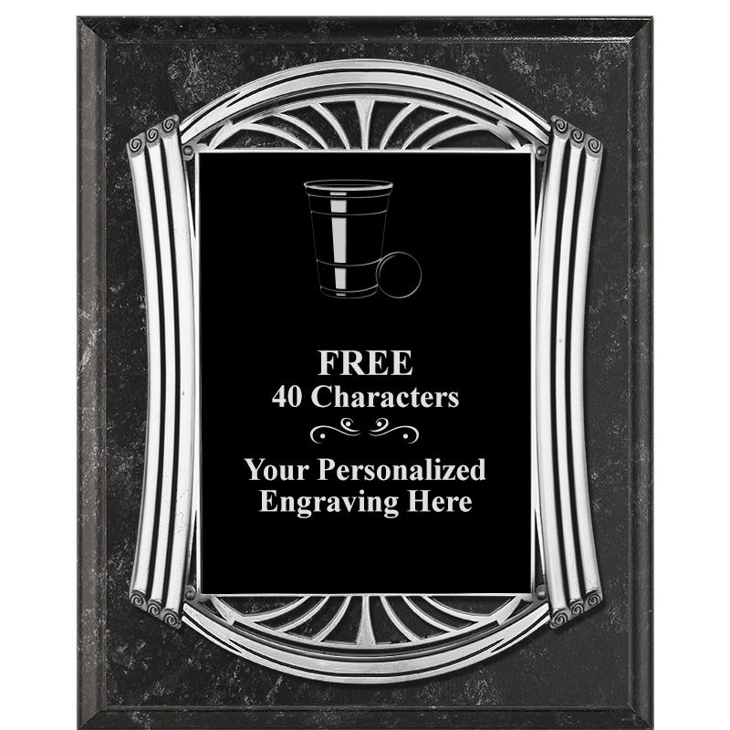 10.5X13 ROMAN BK MRBL W SLV PQ