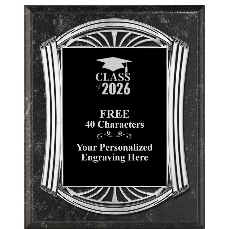 10.5X13 ROMAN BK MRBL W SLV PQ