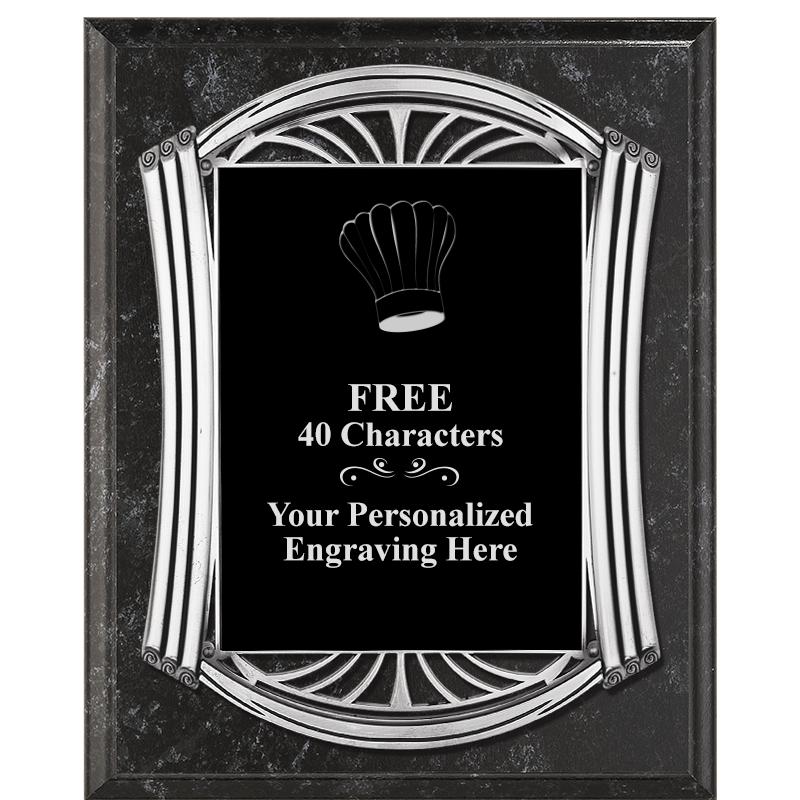 10.5X13 ROMAN BK MRBL W SLV PQ