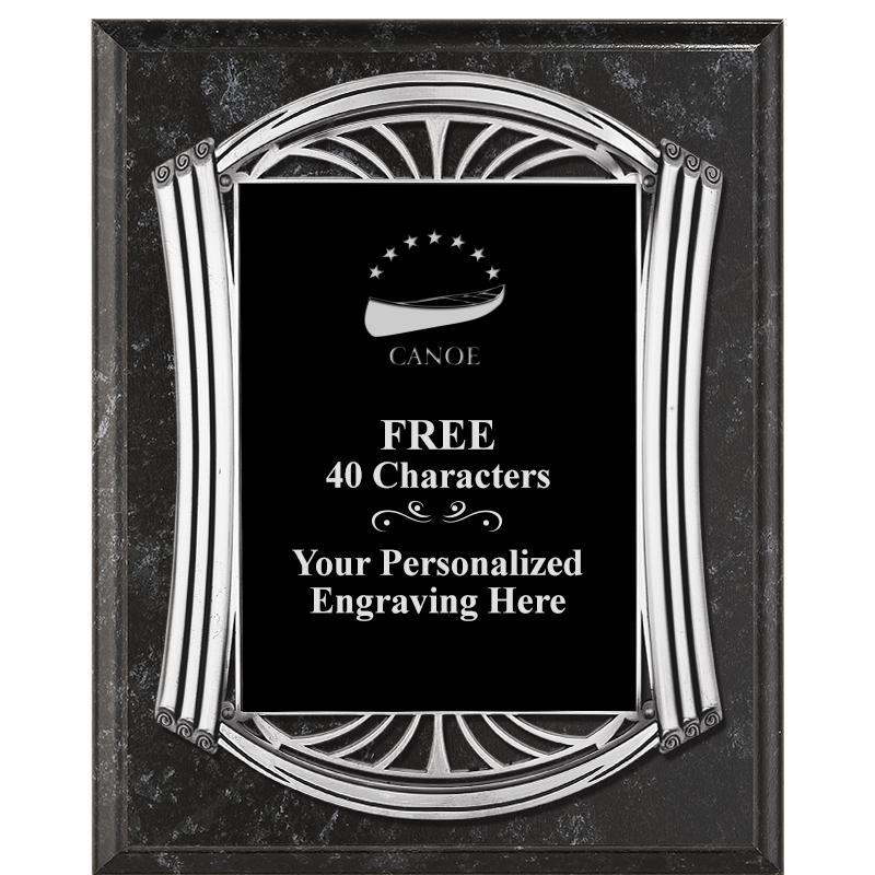 10.5X13 ROMAN BK MRBL W SLV PQ