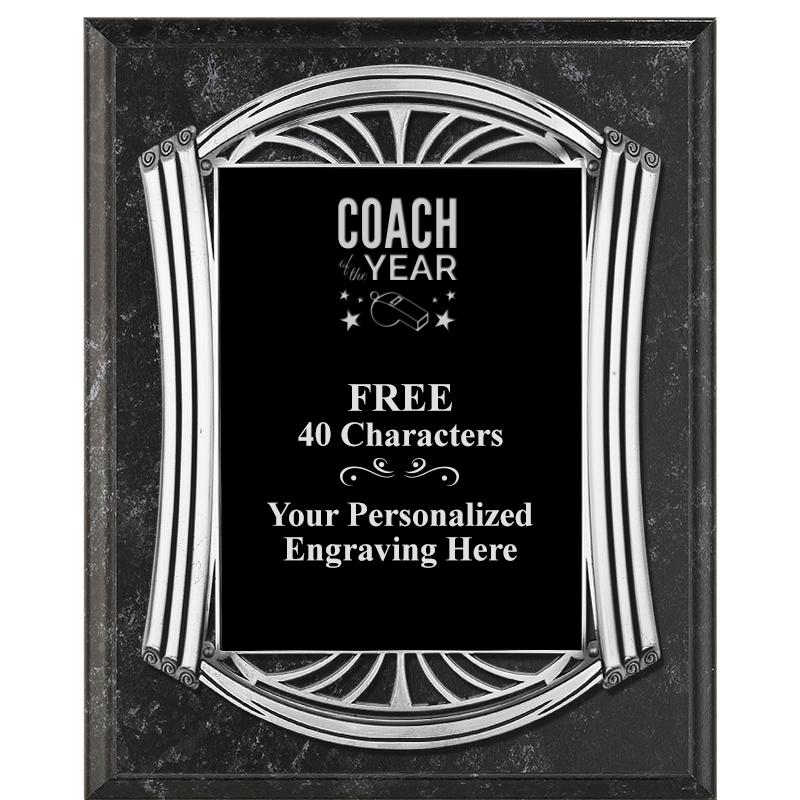 10.5X13 ROMAN BK MRBL W SLV PQ