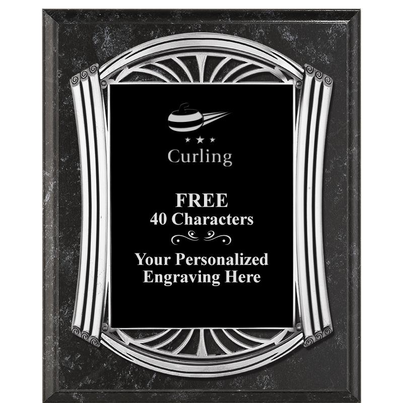 10.5X13 ROMAN BK MRBL W SLV PQ