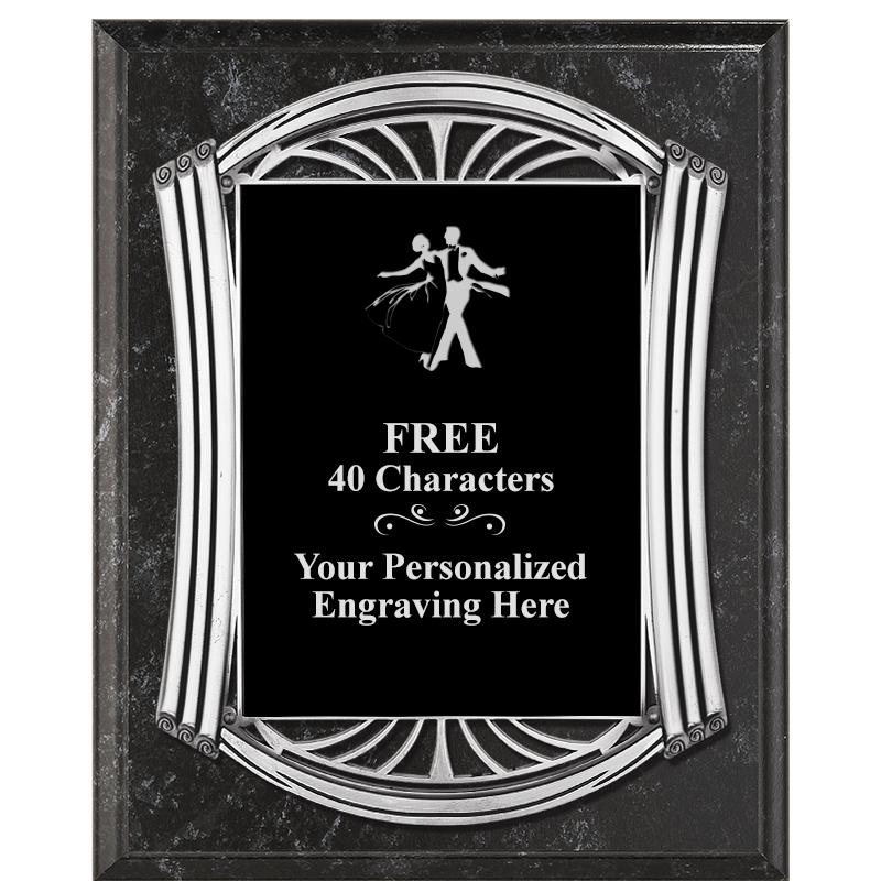 10.5X13 ROMAN BK MRBL W SLV PQ