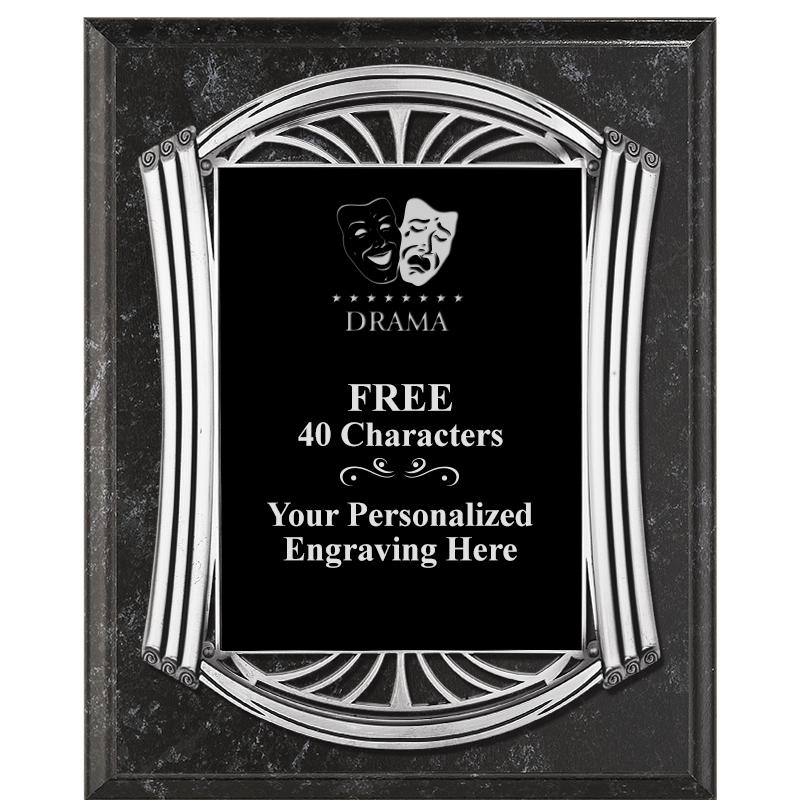 10.5X13 ROMAN BK MRBL W SLV PQ