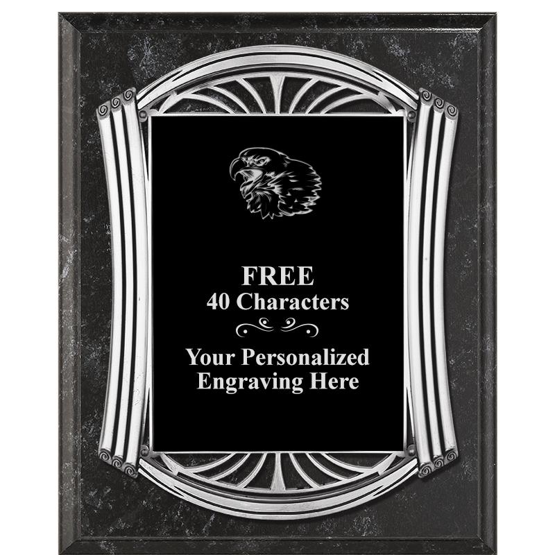 10.5X13 ROMAN BK MRBL W SLV PQ