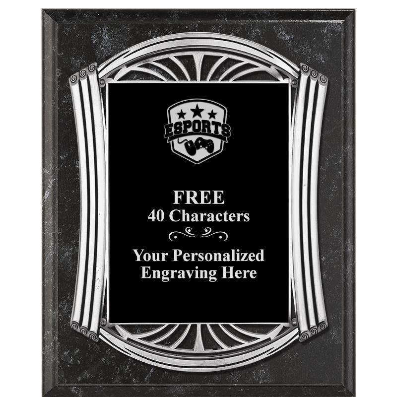 10.5X13 ROMAN BK MRBL W SLV PQ