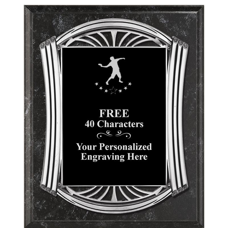 10.5X13 ROMAN BK MRBL W SLV PQ