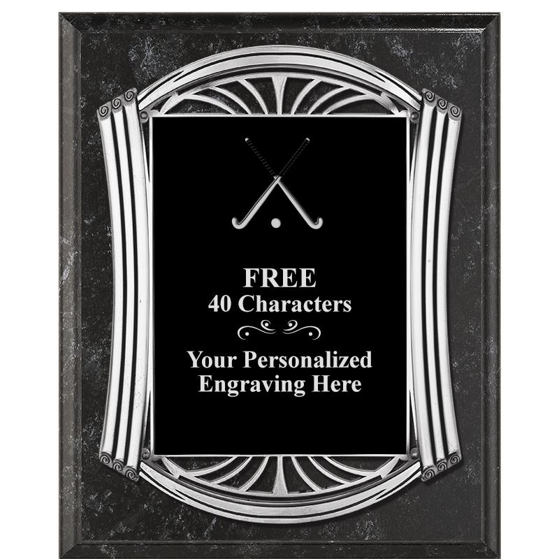 10.5X13 ROMAN BK MRBL W SLV PQ