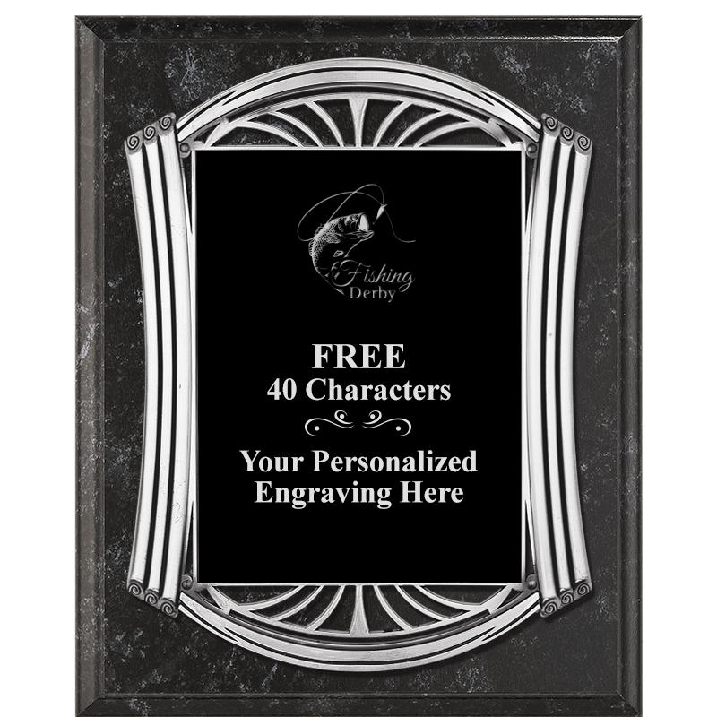 10.5X13 ROMAN BK MRBL W SLV PQ