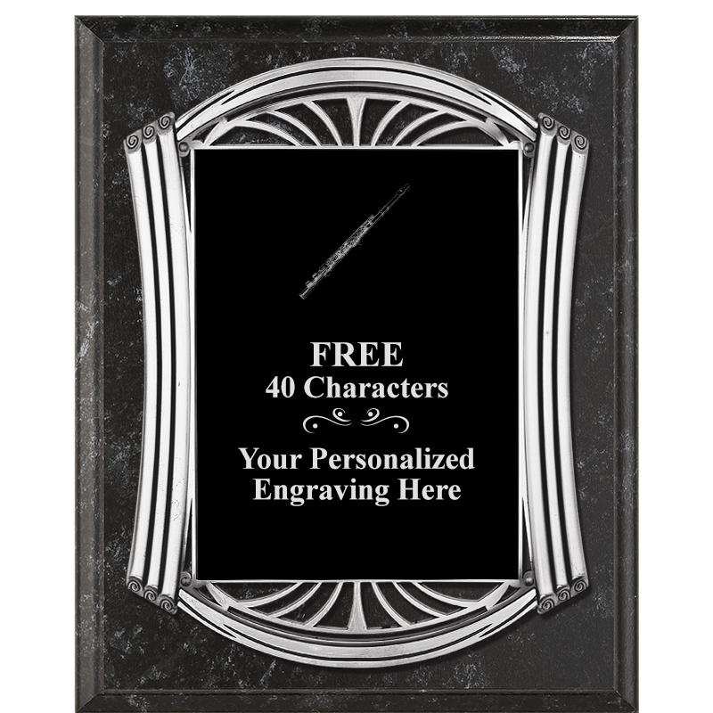 10.5X13 ROMAN BK MRBL W SLV PQ