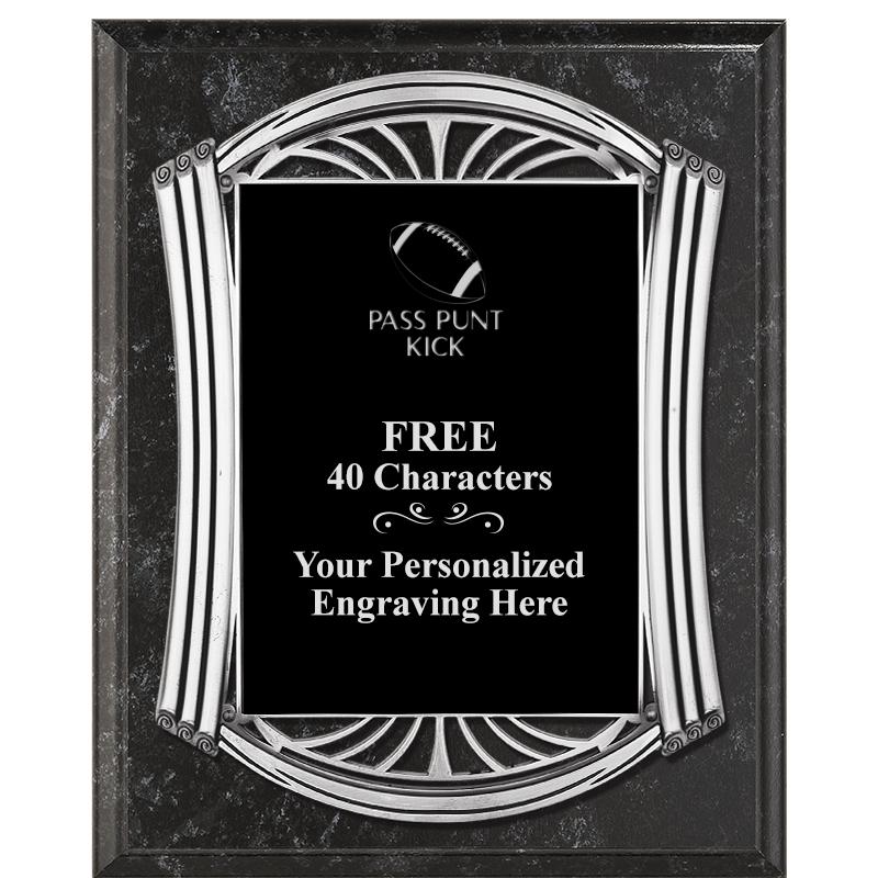 10.5X13 ROMAN BK MRBL W SLV PQ