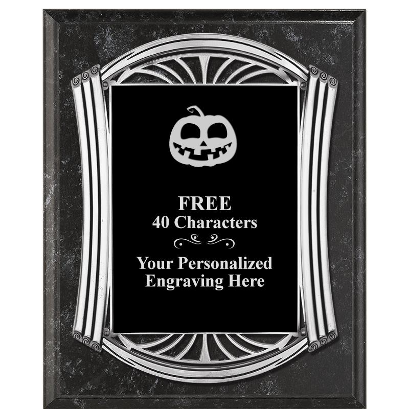 10.5X13 ROMAN BK MRBL W SLV PQ