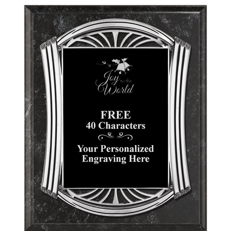 10.5X13 ROMAN BK MRBL W SLV PQ