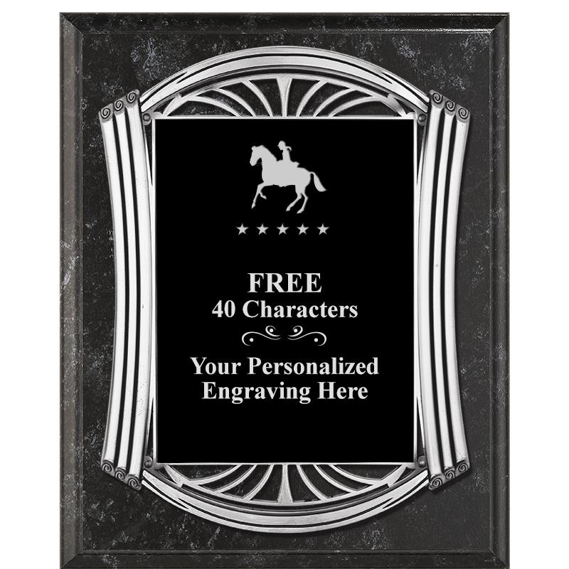 10.5X13 ROMAN BK MRBL W SLV PQ