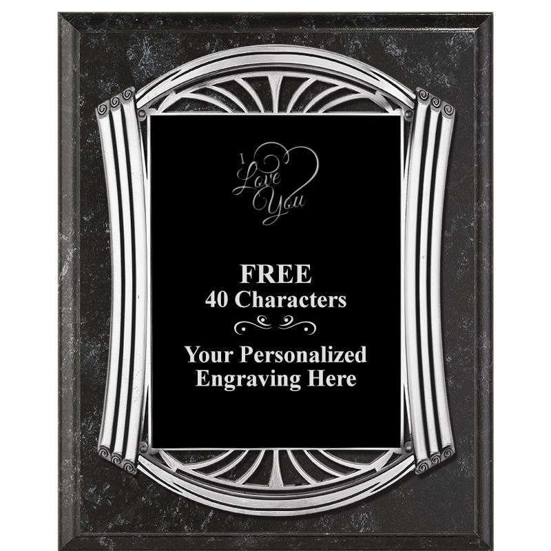 10.5X13 ROMAN BK MRBL W SLV PQ