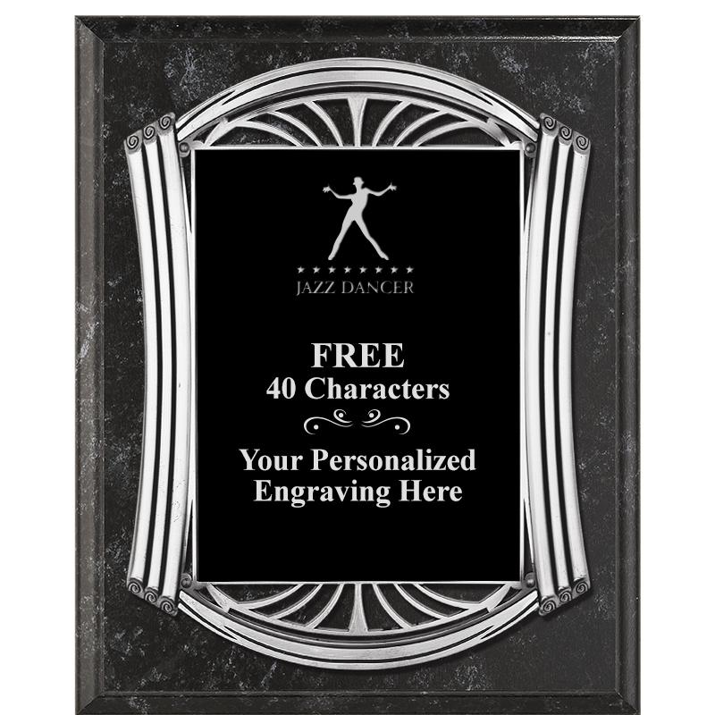 10.5X13 ROMAN BK MRBL W SLV PQ