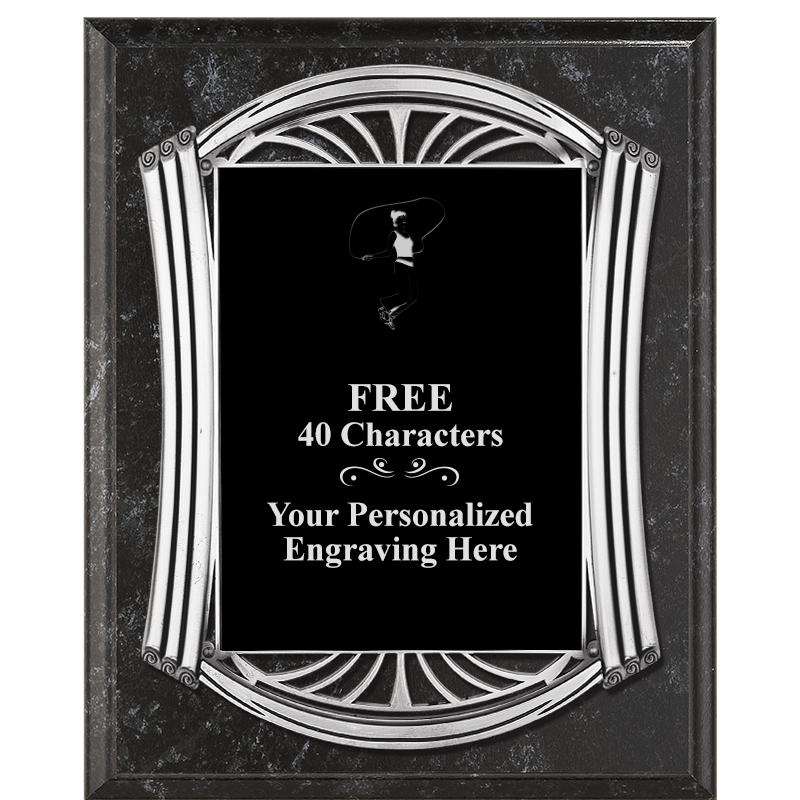 10.5X13 ROMAN BK MRBL W SLV PQ