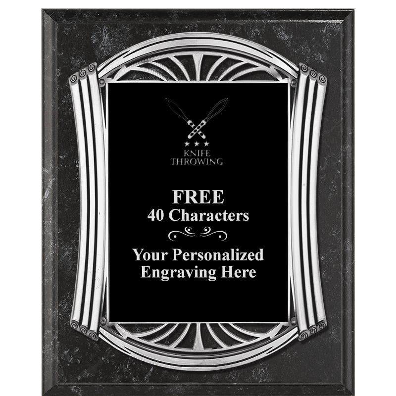 10.5X13 ROMAN BK MRBL W SLV PQ