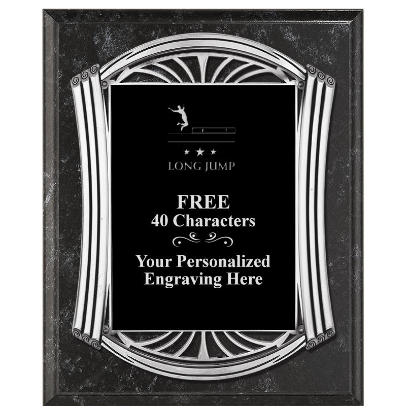 10.5X13 ROMAN BK MRBL W SLV PQ