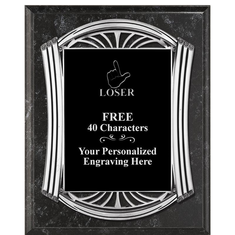 10.5X13 ROMAN BK MRBL W SLV PQ