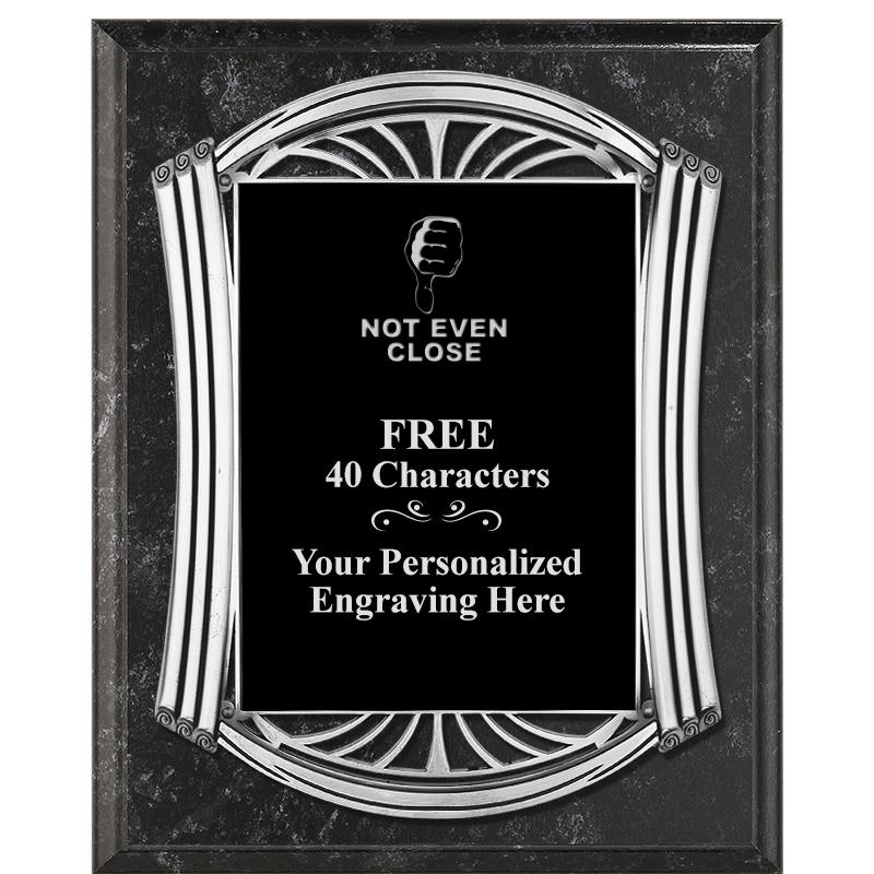 10.5X13 ROMAN BK MRBL W SLV PQ