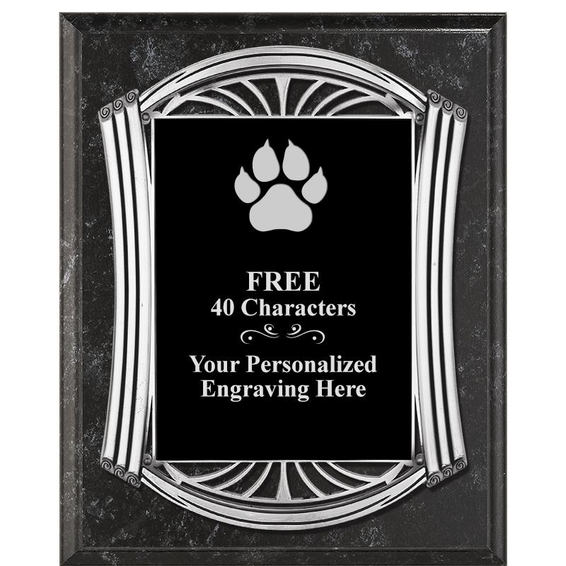 10.5X13 ROMAN BK MRBL W SLV PQ