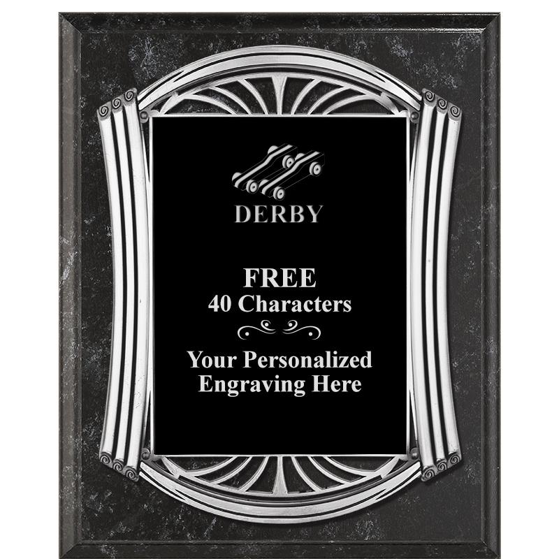 10.5X13 ROMAN BK MRBL W SLV PQ