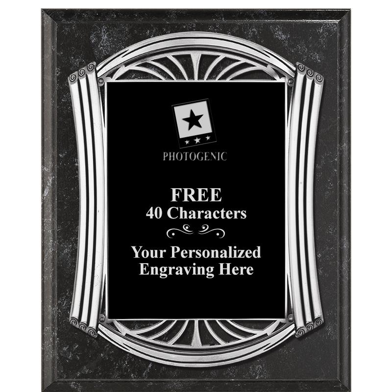 10.5X13 ROMAN BK MRBL W SLV PQ