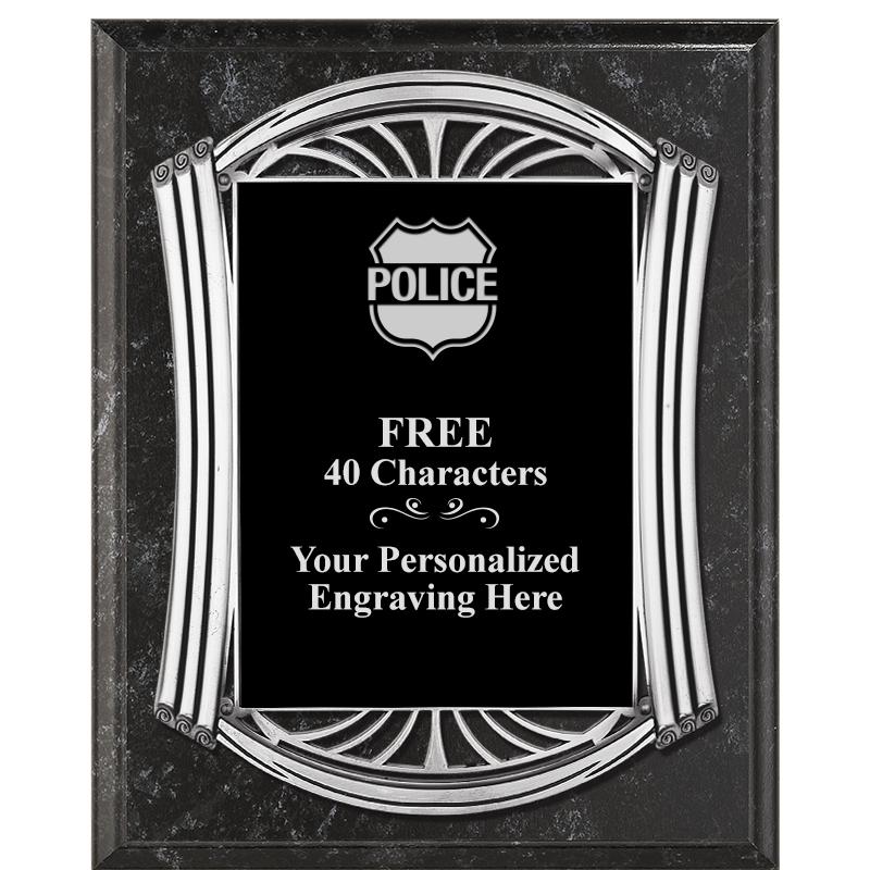 10.5X13 ROMAN BK MRBL W SLV PQ