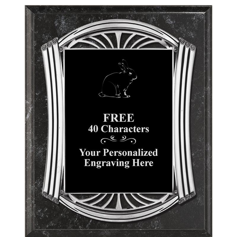 10.5X13 ROMAN BK MRBL W SLV PQ